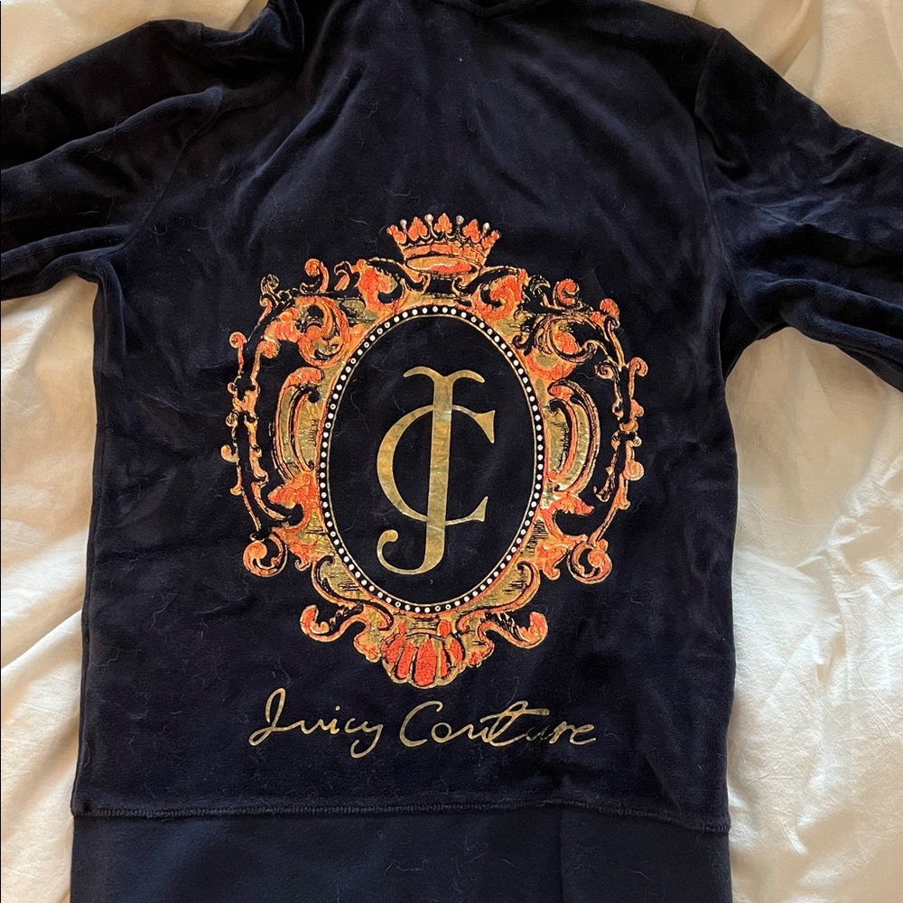 Juicy Couture Navy and Gold Emblem Jacket